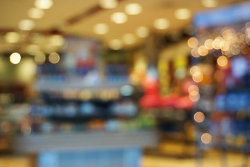 bokeh blur of department store shopping concept