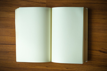 Vintage style of Empty or Blank notebook on wooden background