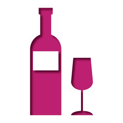 Logo bouteille. Vin.