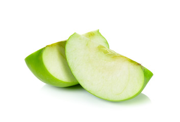 Sliced Green apple isolated on the white