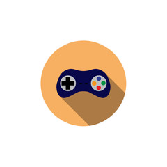 Flat vector icon with long shadow effect in stylish colors of we