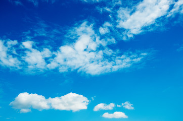 White clouds in blue sky.