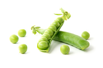 Peas isolated on white