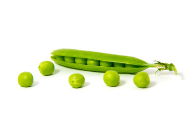 Peas isolated on white
