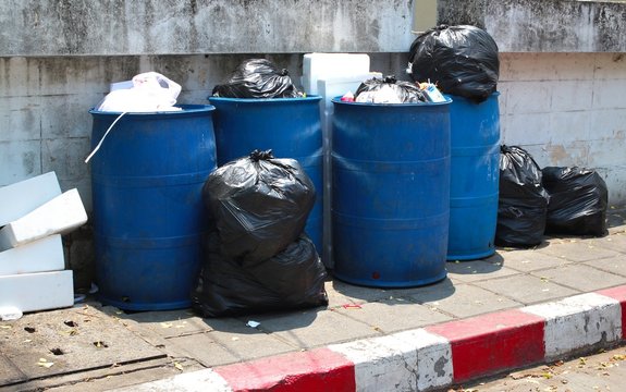  The garbage dump on a street