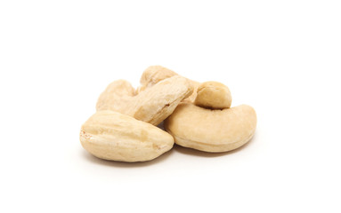 Cashew nuts isolated on white background