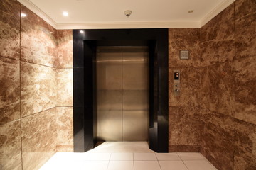 Elevators (lifts) section in the Building Corridor © hossein1351
