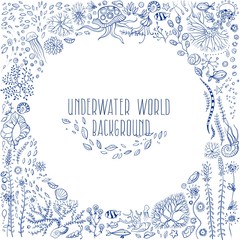 hand drawn underwater world background