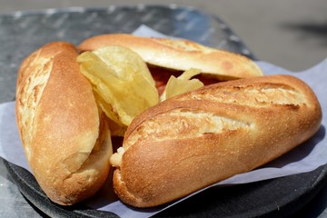 Spanish tapas sub rolls with mixed meats