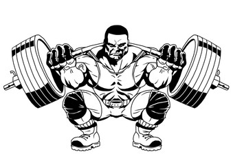 bodybuilder sports,illustration,logo,color,isolated on a white