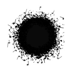 Circle made out of music notes