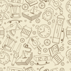 Time seamless retro vector illustration