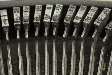Keys on an old vintage type writer