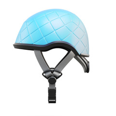 Blue helmet side view isolated on white background. 3d rendering.