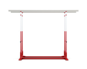 Gymnastic bars isolated on white background. Front view. 3d rendering