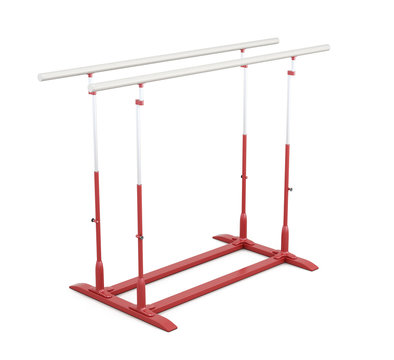Parallel bars for gymnastics isolated on white background. 3d render image.