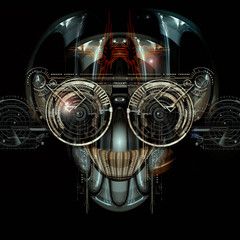 futuristic cyborg face