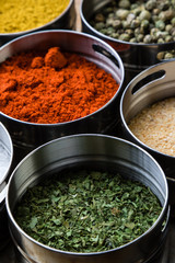 green parsley in steel bowl
