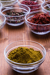 curry spice in a glass bowl