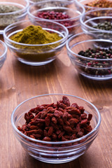 goji in a glass bowl