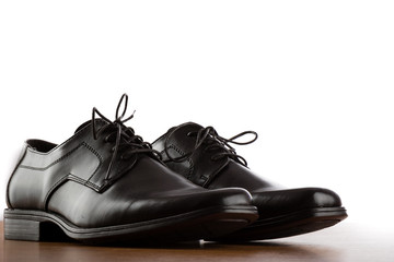 black shoes on the floor