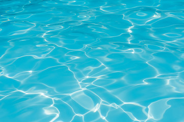 Fototapeta na wymiar Pattern of ripple wave with sun reflection in swimming pool