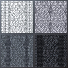 Set of Seamless Six-Stitch Cable Stitch Patterns.