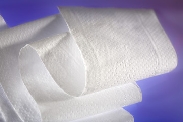 White toilet paper in closeup
