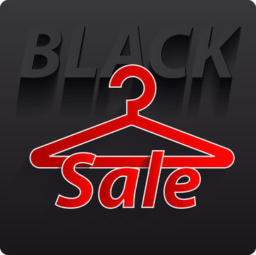 Sale on hanger on black background