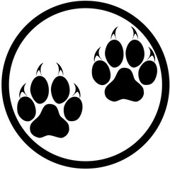 Naklejka premium Footprints of a big cat. Panther or tiger traces. Vector ESP10