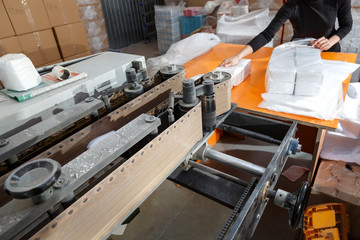Fototapeta na wymiar Process of various paper products manufacturing