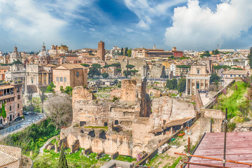 Fototapeta na wymiar Aerial view of Rome city centre from the Palatine Hill