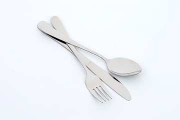 knife, fork and spoon