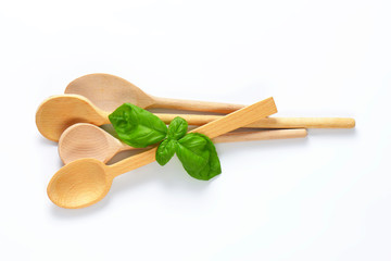 variety of wooden spoons