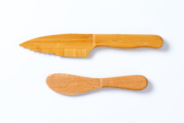 two wooden knives