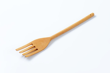 Four-tine wooden fork