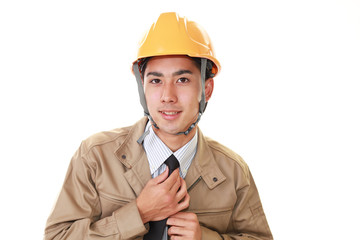 笑顔の労働者