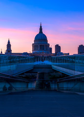 St Paul's Cathedral and the Millennium Bridge in London