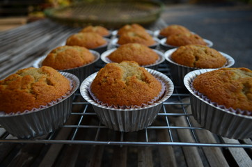 Industrial production in the banana cake.