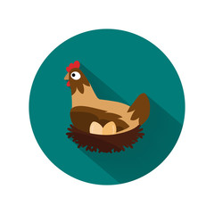 A hen on the nest color icon
