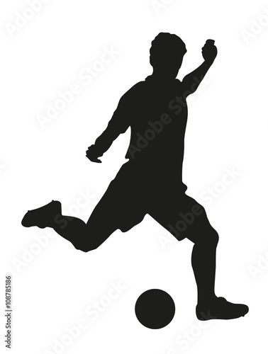 "Fußballspieler mit Fußball Silhouette Fußballer Vektor ...
