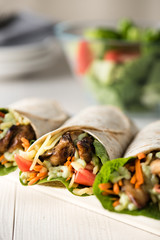 Grilled chicken burrito wraps