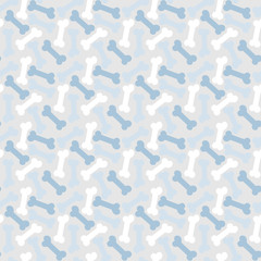 Vector Seamless pattern with blue dog bone
