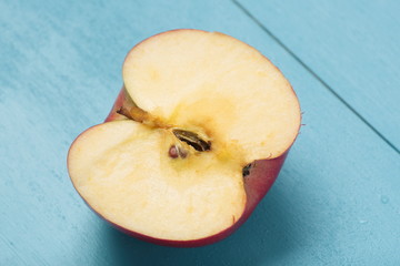 Apple on a white plate
