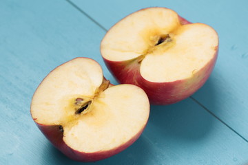 Apple on a white plate