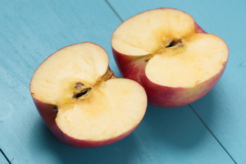 Apple on a white plate