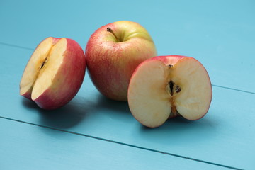 Apple on a white plate