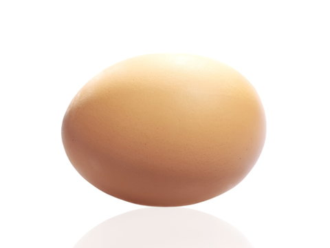 Close up organic chicken egg isolated on white background, with clipping path