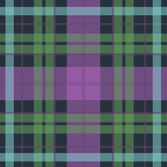 Vector seamless scottish tartan pattern in purple, blue, black, green. British or irish scottish celtic design for textile, fabric or for wrapping, backgrounds, wallpaper, websites
