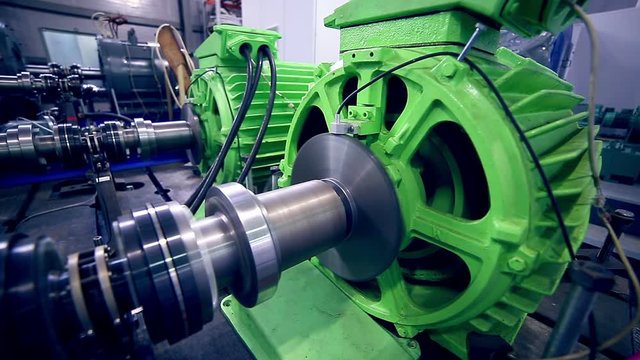 Eelectric motor production and testing on industrial  factory. HD.